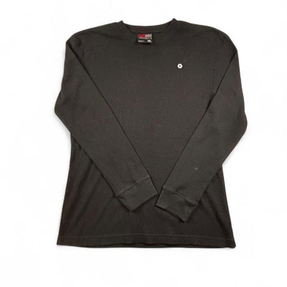 Southpole Y2K Black Thermal Waffle Knit Long Sleeve Shirt Men’s XL Streetwear